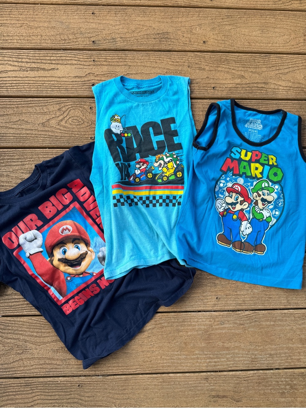 Super Mario Boys Blue Tank top Set